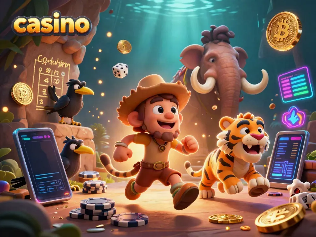 Experience the excitement of a unique casino adventure in this cartoon illustration featuring engaging characters.