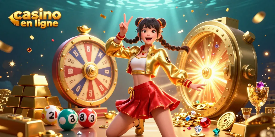 Participez à des jeux de casino en ligne passionnants dans cette illustration 3D vibrante d'un joueur joyeux et d'un environnement de jeu riche.
