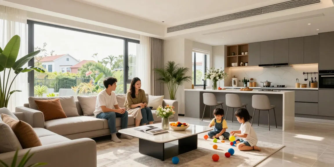 Renovated townhouse interior showcasing a modern living space, perfect for family gatherings and stylish decor.