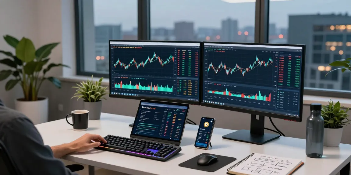 money6x.com make money online in a professional trading setup showcasing cryptocurrency charts and digital wallets.