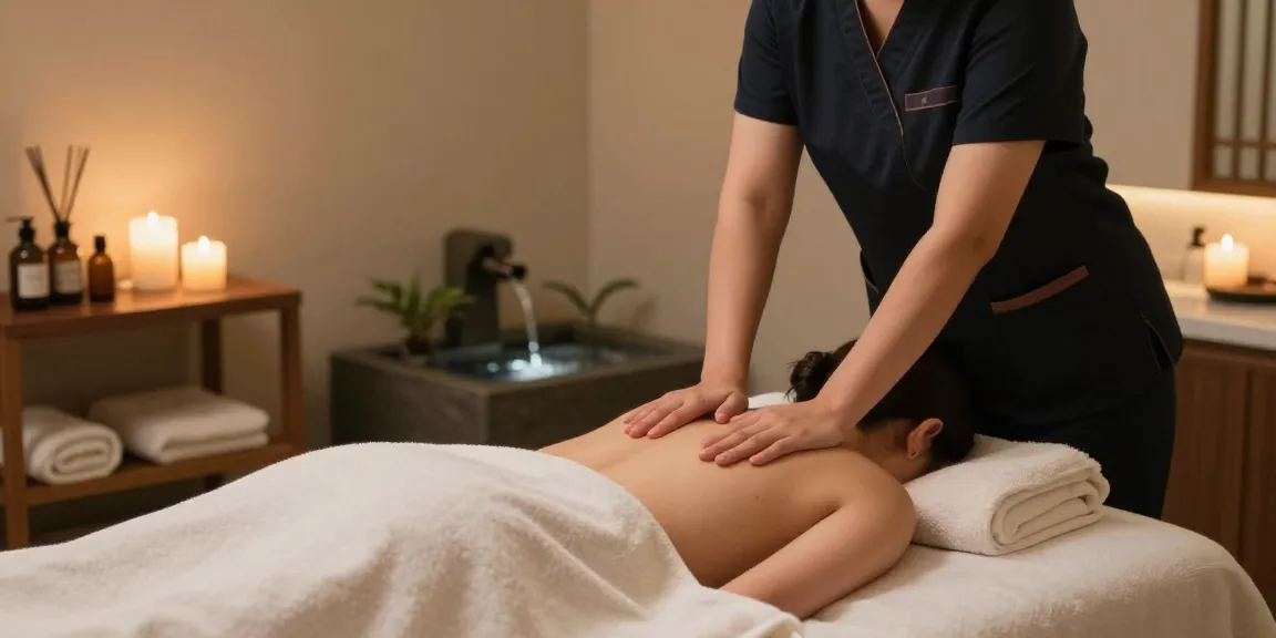 안양출장마사지 session in a serene home spa environment with relaxing ambiance.