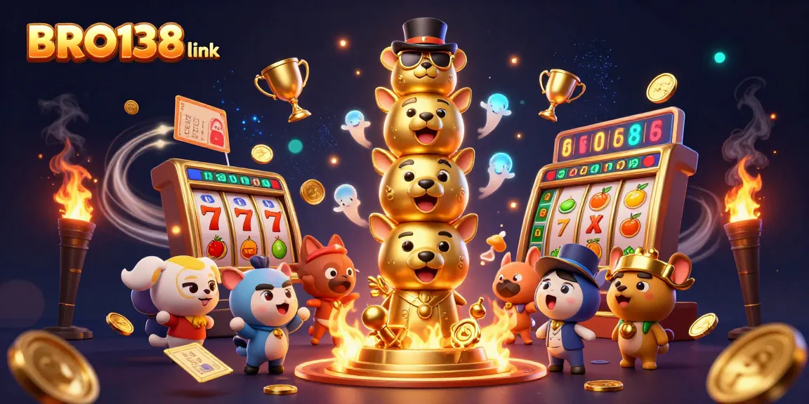 Spin the reels at BRO138 link for thrilling slot action featuring bright coins and symbols.