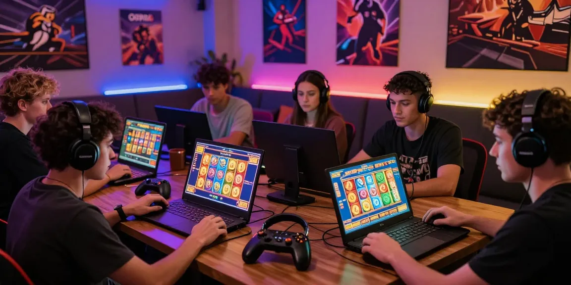 Players enjoying online slot games on oppa86 in a vibrant gaming environment.