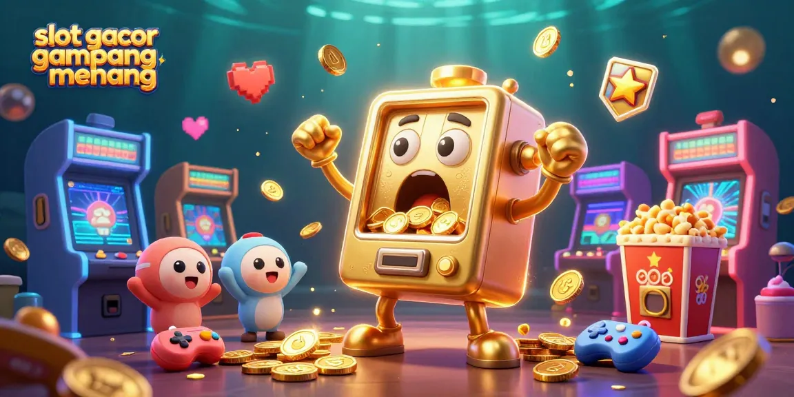 Experience slot gacor gampang menang with vibrant 3D cartoon slots celebrating a big jackpot.