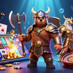 Vivi l'emozione dei migliori casino online con un orso vichingo e una valchiria, tra dinamici elementi di giochi di slot.