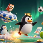 Gagnez au crypto casino avec des pièces Bitcoin et Ethereum, illustrant l'énergie du jeu.