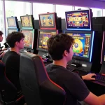 Engaged players showcasing excitement in an online gaming environment, emphasizing slot deposit 1k strategies and community.