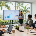Executives collaborating in a modern Palm Beach office, focusing on executive jobs in Palm Beach.