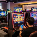 Pengalaman bermain slot gacor di lounge gaming modern dengan pemain bersemangat.