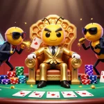 Experience thrilling gameplay at vmax with high-stakes poker surrounded by dynamic animated characters.