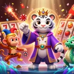 Engage with the bonus de casino lolajack while enjoying a vibrant 3D illustration of thrilling casino elements and characters.