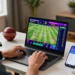 Engaging online betting experience with Fairplay24, showcasing live cricket action and user interaction.