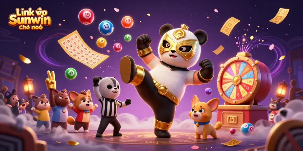 Engage in the excitement of Link vào Sunwin chính thức with vibrant casino-themed illustrations and lively characters.