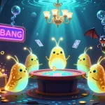 Experience the captivating world of slot mahjong with dynamic glowworms lighting up a casino scene.