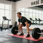 Athletic individual lifting weights in a fitness studio, representing the quality offerings of Deus Medical Shop.