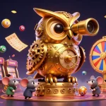 Plongez dans l'univers du top casino en ligne avec une illustration animée captivante de jeux de hasard.