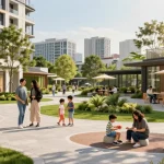 Dover Residences community scene showing families enjoying integrated amenities and vibrant urban life.