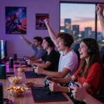 Penggemar gamer menikmati sesi permainan yang penuh warna di https://levitraps.com dengan suasana penuh semangat dan kebersamaan.