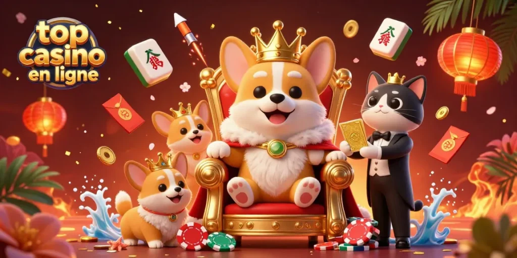 Jouez avec le top casino en ligne au milieu de l'effervescence des jeux de cartes et des décorations.