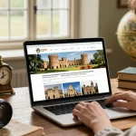 Discover Tynte's Castle's rich historical narratives through user engagement on a laptop, blending technology with heritage exploration.