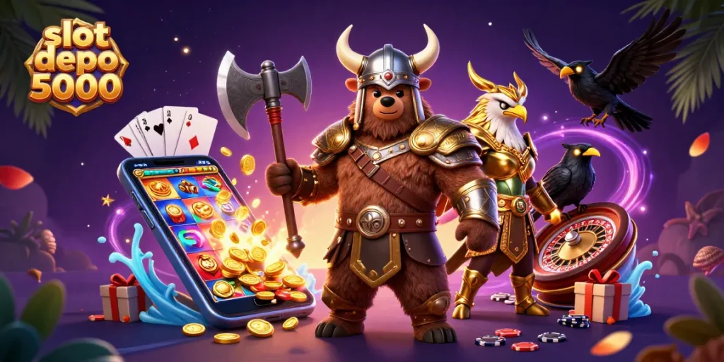 Experience thrilling gameplay with the slot depo 5000 adventure featuring epic characters and casino elements.