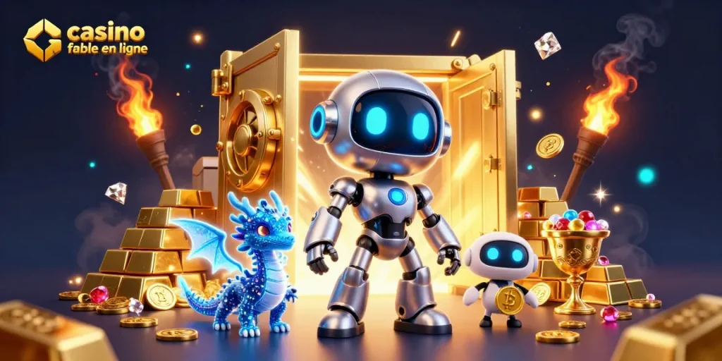 Plongez dans l'univers des jeux avec ce casino fiable en ligne animé par un robot futuriste et un dragon IA